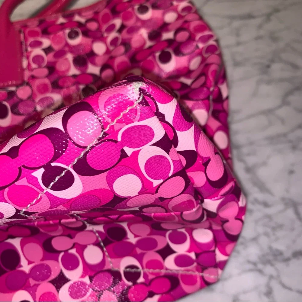 💕COACH POPPY TOTE💕BEAUTIFUL BRIGHT HANDBAG💕SUPER CLEAN!! - Picture 9 of 13